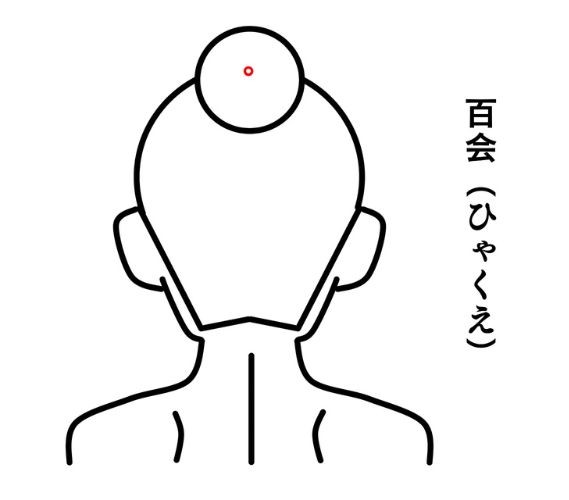 百会（ひゃくえ）：頭頂部のツボ