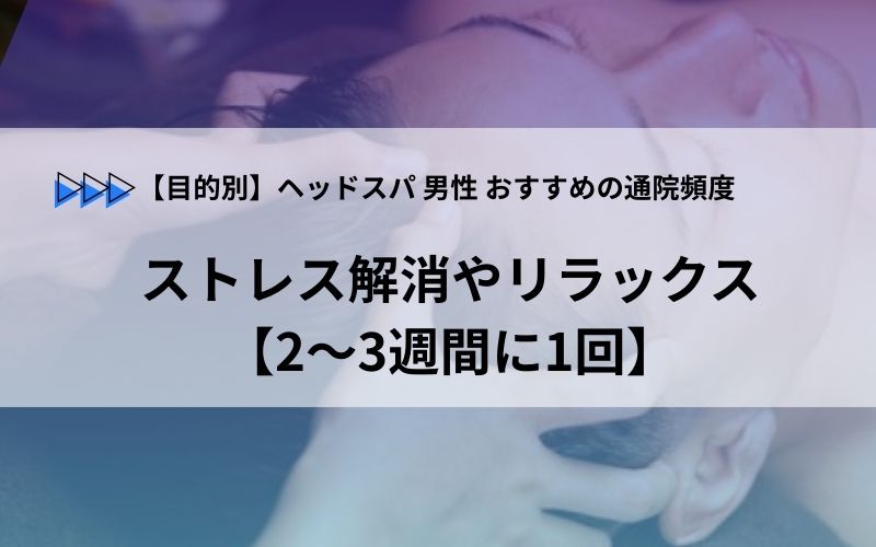 ストレス解消やリラックス：2〜3週間に1回